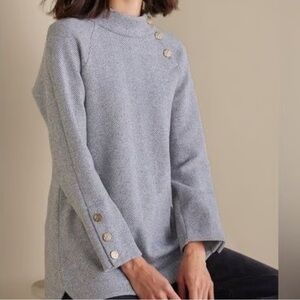 Soft Surroundings So Cozy gray cowl neck pullover tunic sweater NWT Sz XL